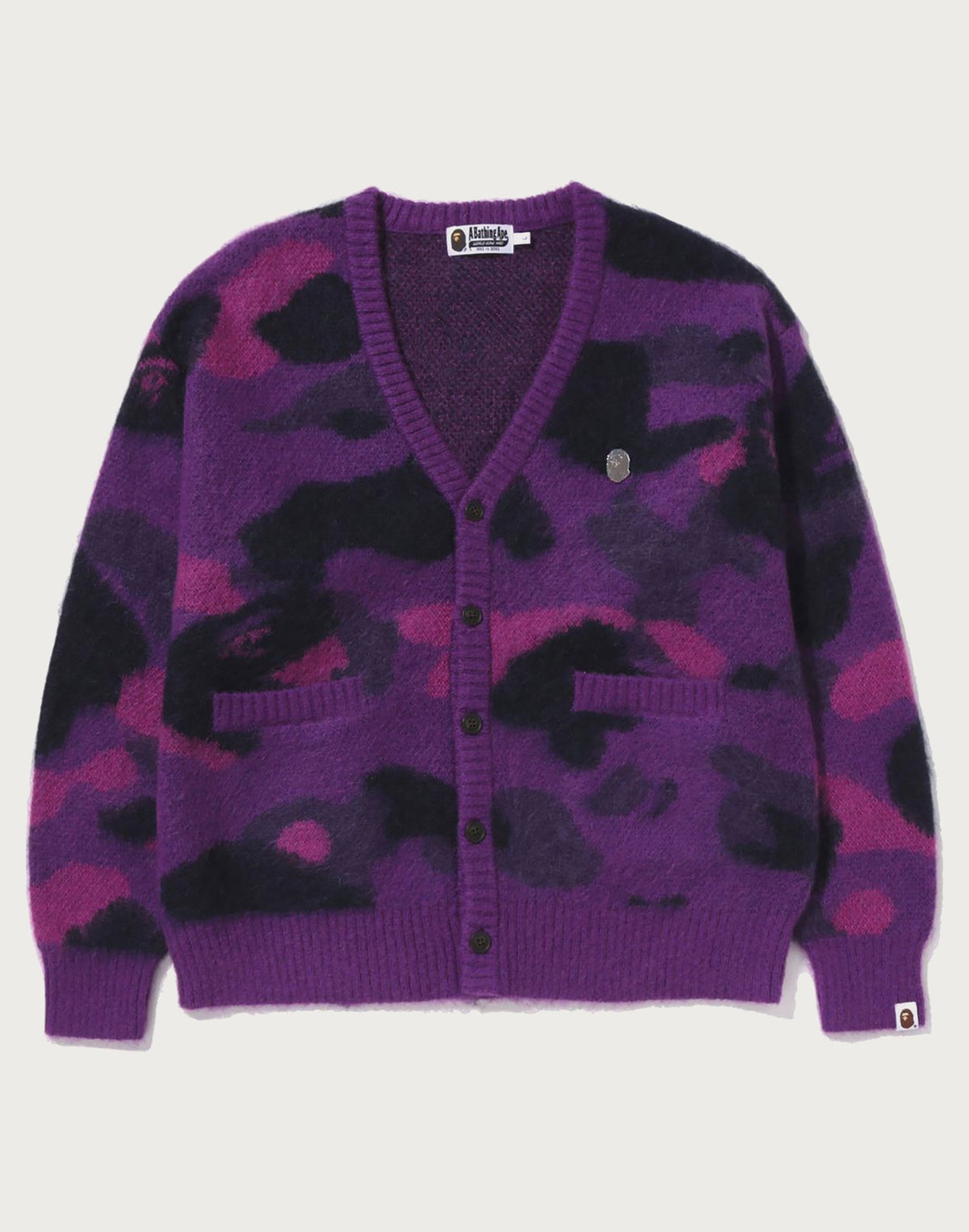 COLOR CAMO MOHAIR KNIT CARDIGAN MENS