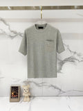 AMIRI Chest Pocket Subtle Embossed Graphic Crew Neck Short‑Sleeve T‑Shirt