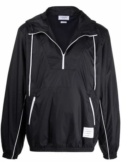 Thom Browne logo patch hooded jacket