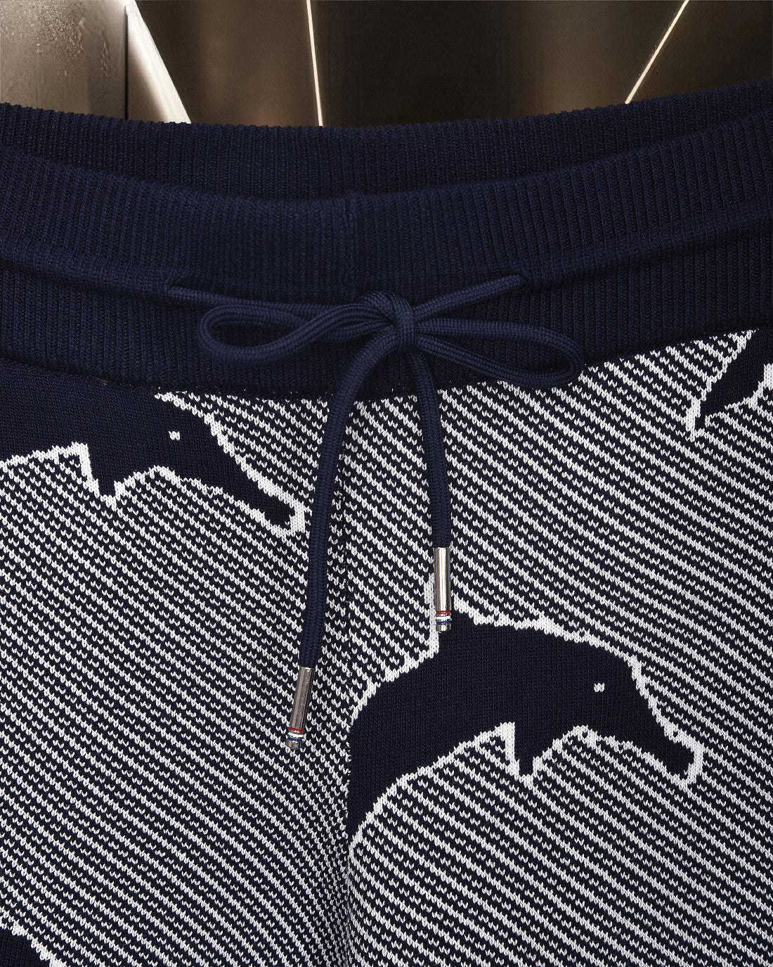 Thom Browne Style Four-Bar Stripe Knit Shorts