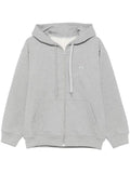 Marine Serre Moon logo fleece zipped hoodie