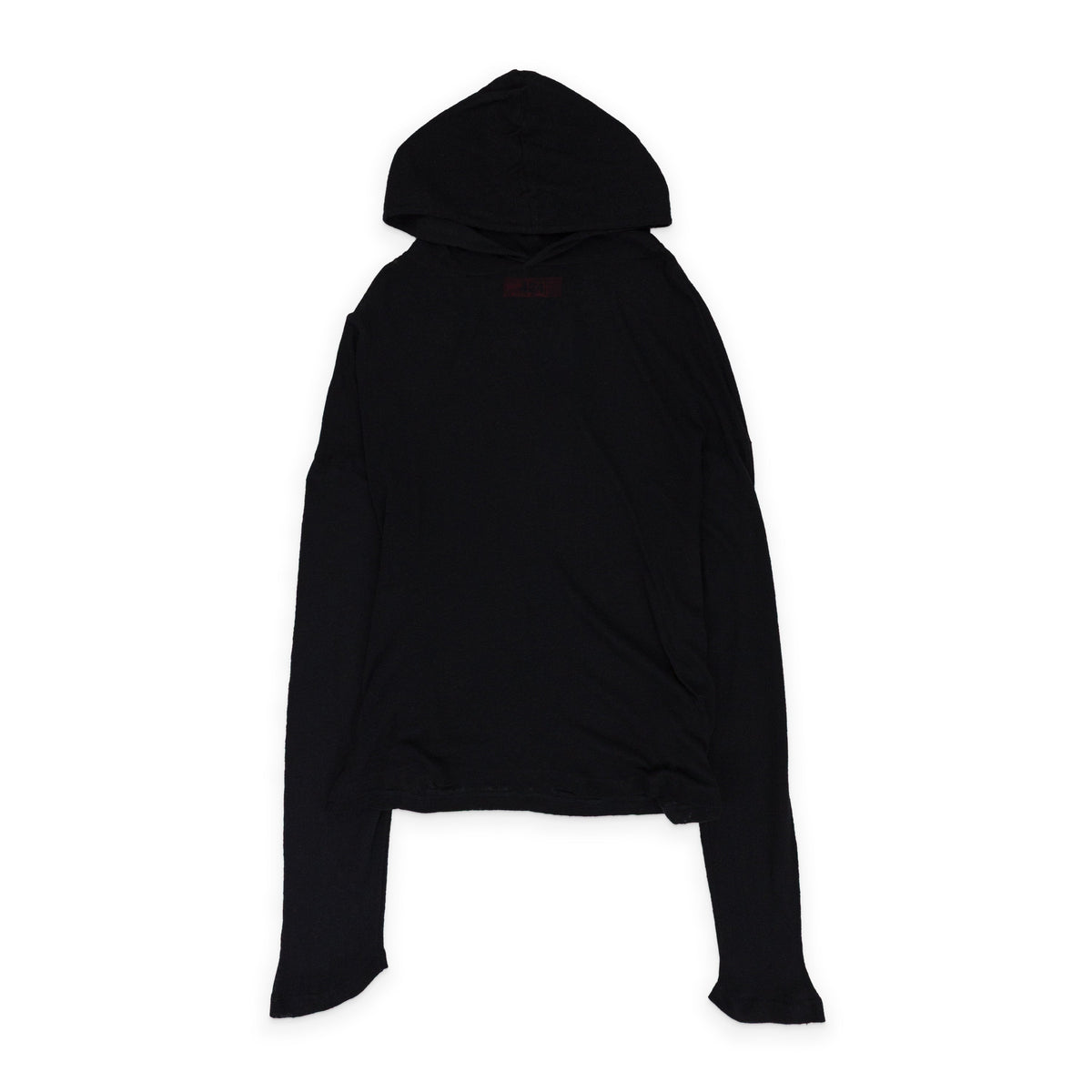 BLACK MESH LONG SLEEVE HOODIE