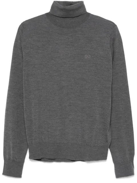 DSQUARED2 logo-embroidered turtleneck sweater