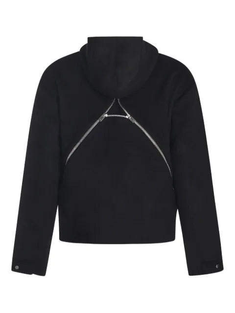 HELIOT EMIL Lasing zip-up hooded jacket