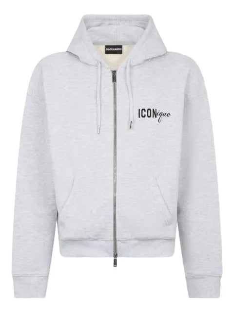 DSQUARED2 ICONnique boyfriend fit zipped hoodie