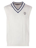 Brunello Cucinelli cotton cable-knit sweater vest with logo