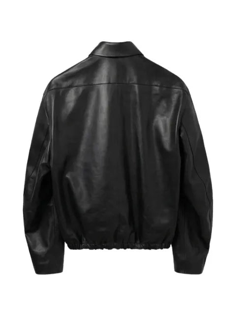 Jil Sander elasticated-hem leather jacket