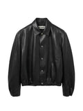 Jil Sander elasticated-hem leather jacket