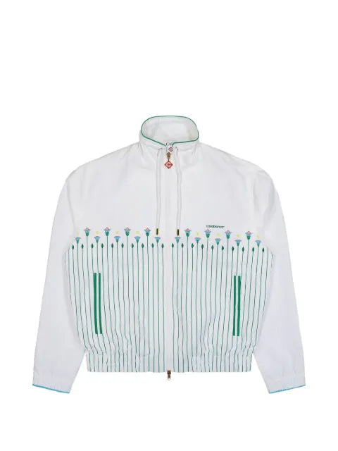 Casablanca floral-print pinstriped jacket