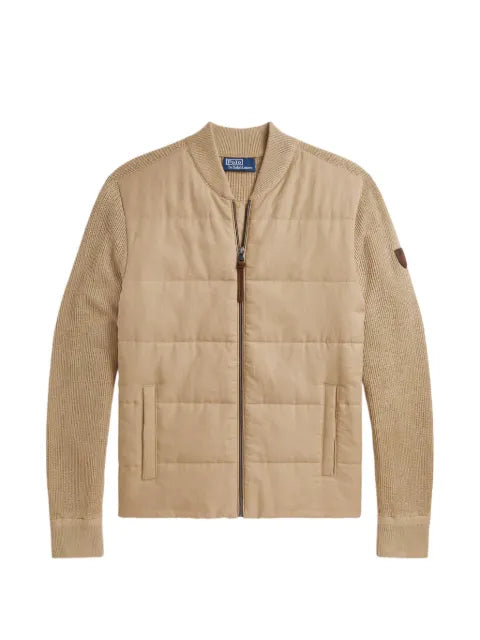 Polo Ralph Lauren quilted-panel ribbed zipped cardigan