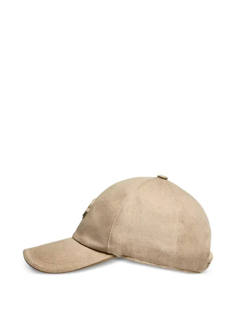 Moncler gabardine baseball cap with leather-Logo