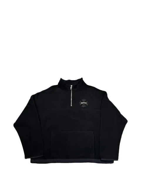 Chrome Hearts Plus leather-patch fleece sweatshirt
