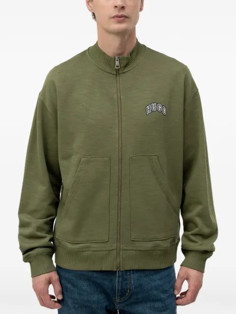 HUGO logo-patch zip-up sweatshirt