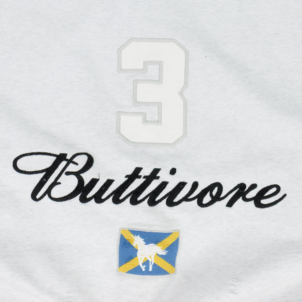 WHITE BUTTIVORE ZIP HOODIE