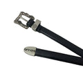 ERD Punk Rose Engraved Cross Vintage Leather Belt Antique Metal Buckle