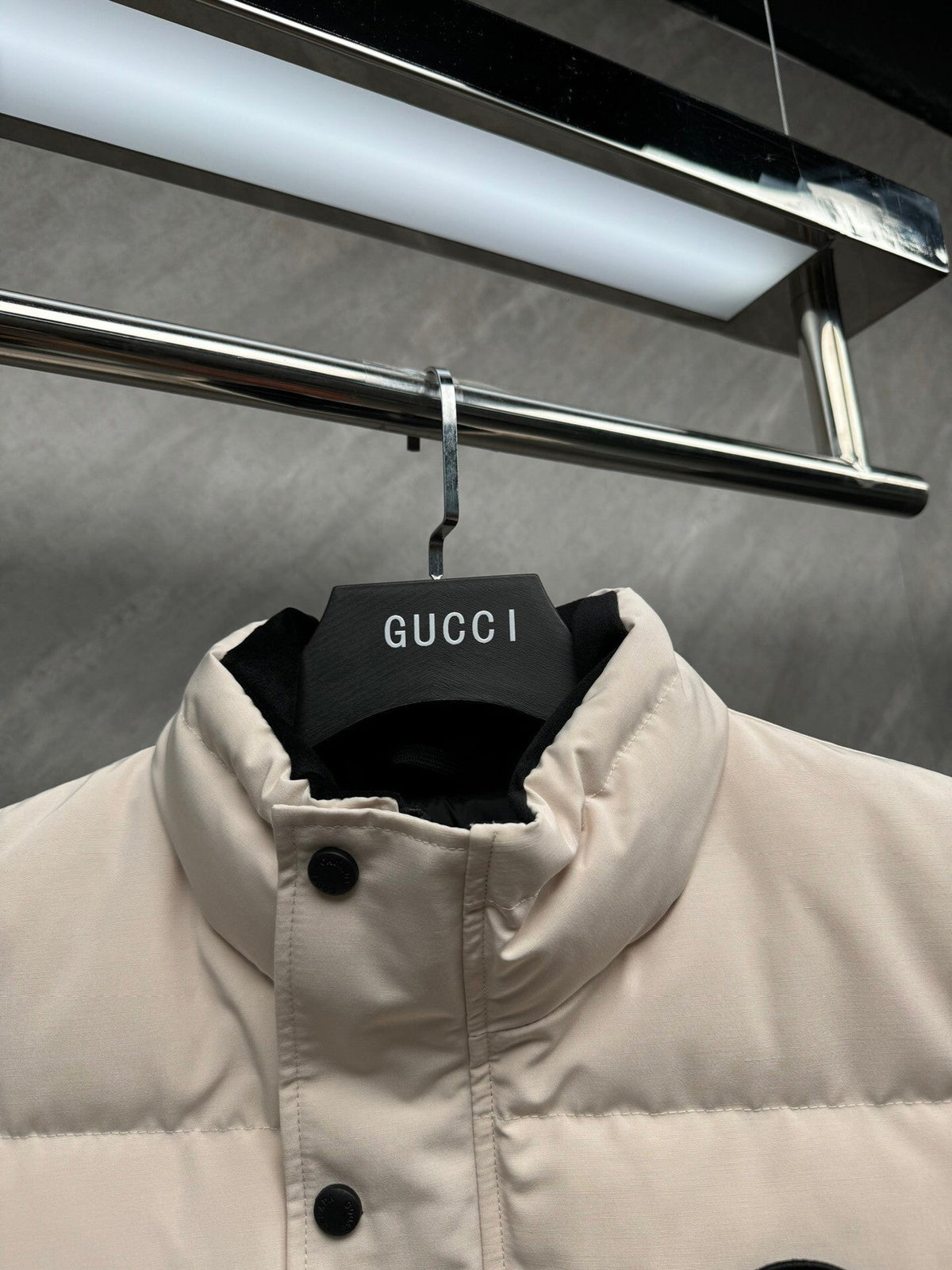 Canada Goose Puffer Vest in Off-White with Stand Collar