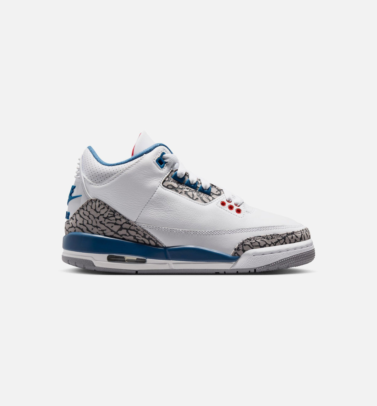 Air Jordan 3 Retro OG True Blue Grade School Shoes - White Fire Red True Blue
