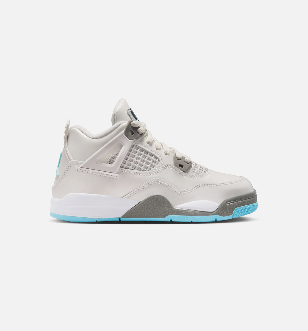 Air Jordan 4 Retro Blue Chill | Preschool Lifestyle Shoe | Photon Dust/Blue Chill/Flat Pewter/White/Blue Tint