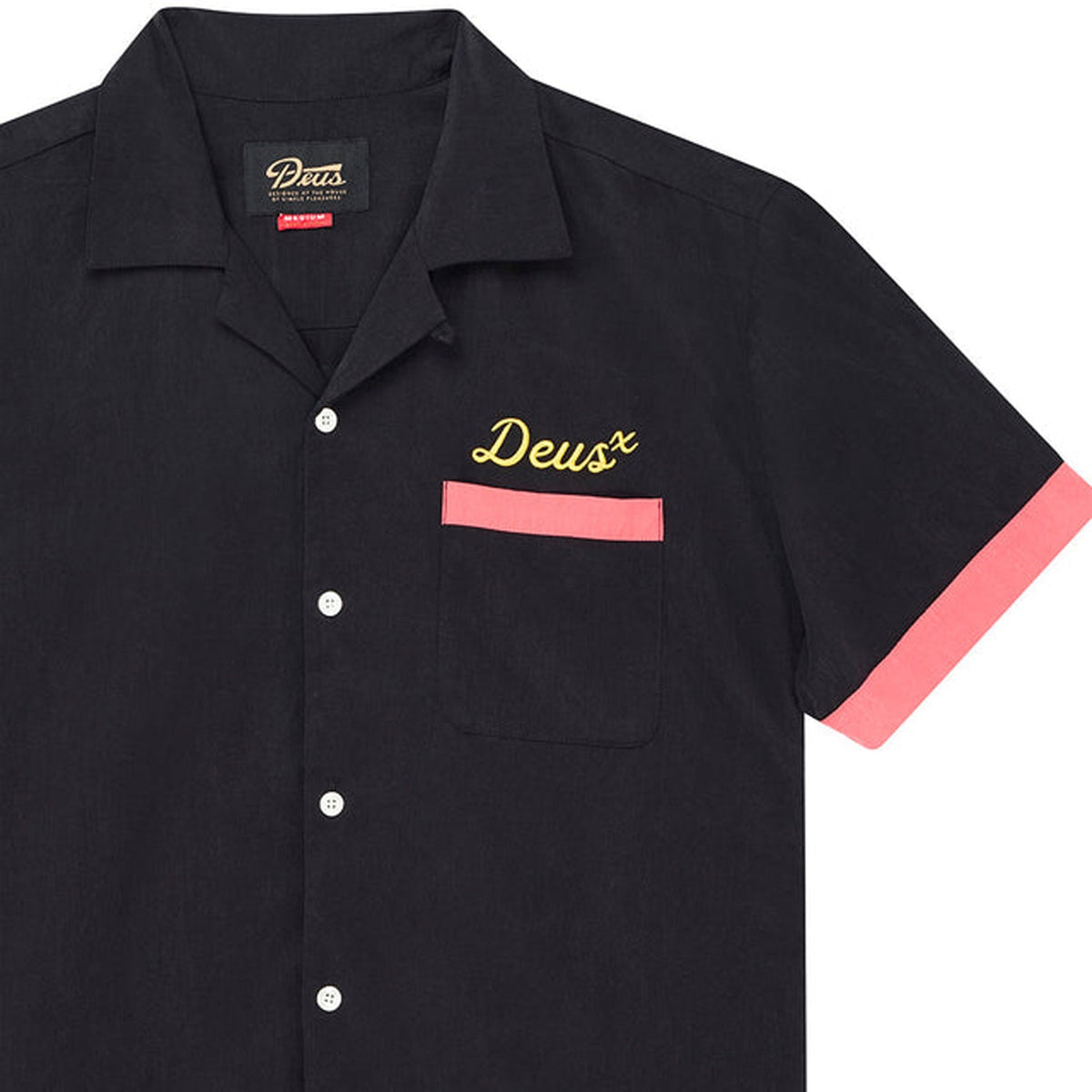 Deus Hisssterical Bowling Shirt: Black