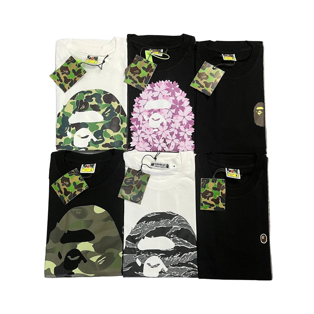 Bape Ape Head Camo Graphic Oversized Short Sleeve Tee Multi‑Style