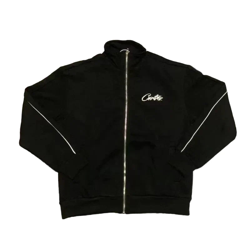 Corteiz Devil's Island Fleece Cardigan Jacket – Black