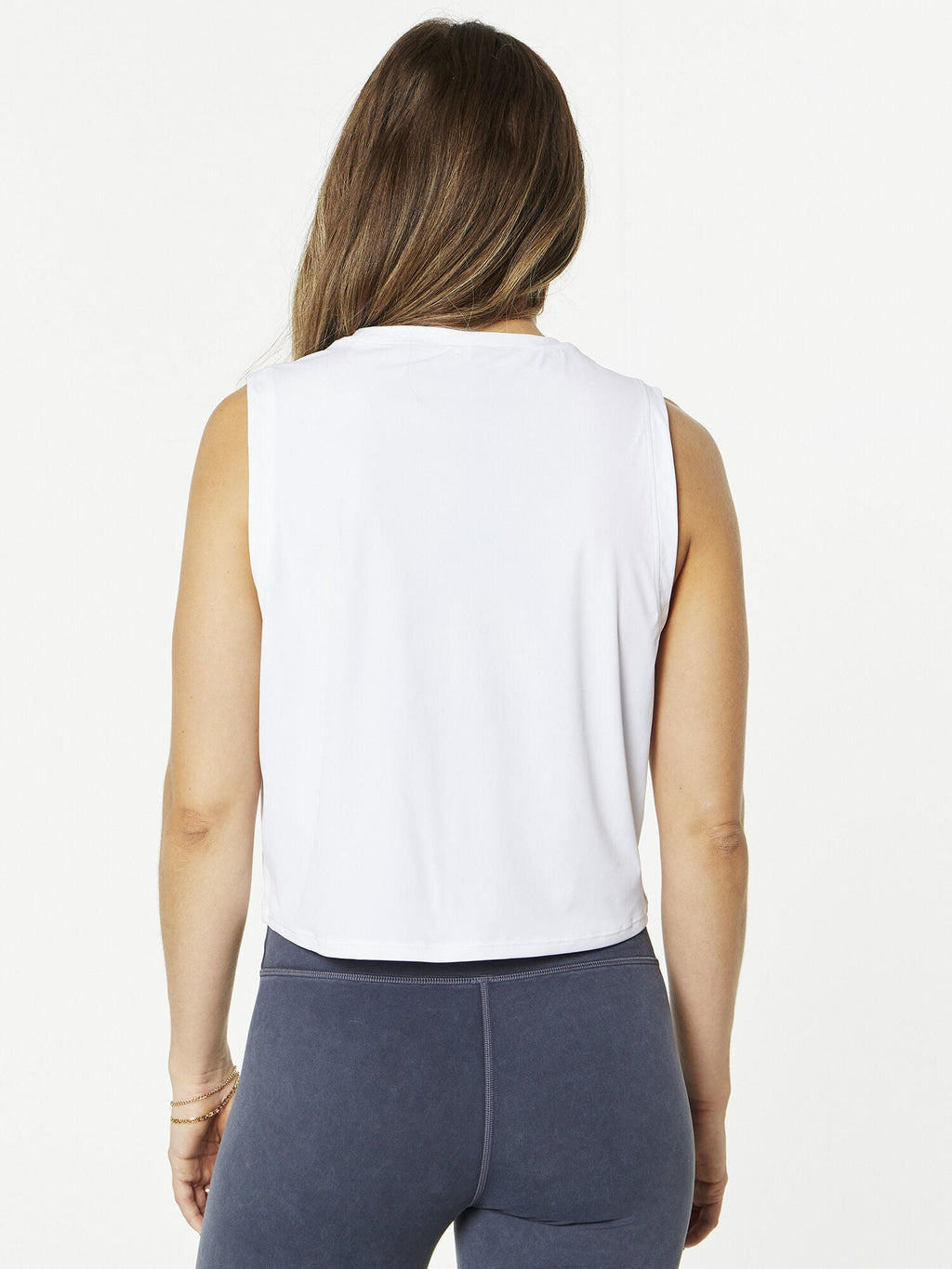 WHITE RENEE TANK BLACK SKULL