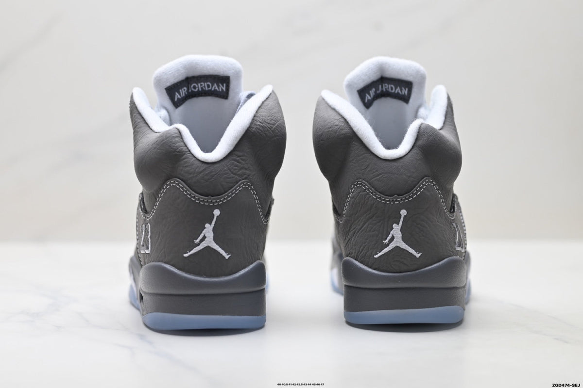 Air Jordan 5 Retro Wolf Grey Metallic Silver Sneakers
