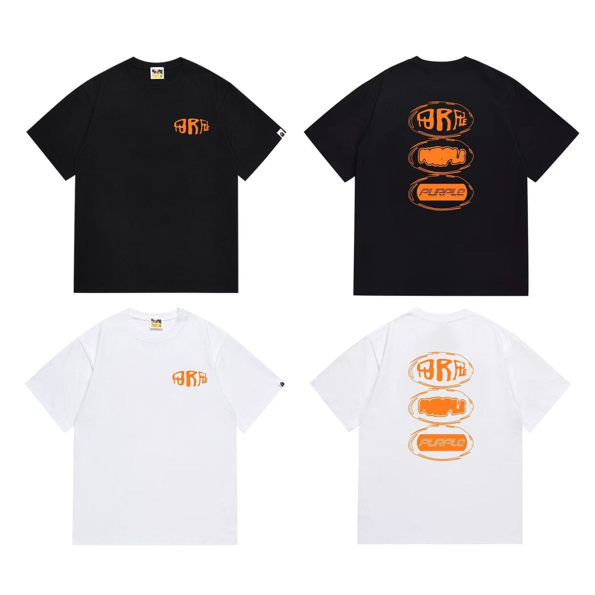 BAPE Orange Graphic Short-Sleeve T-Shirt