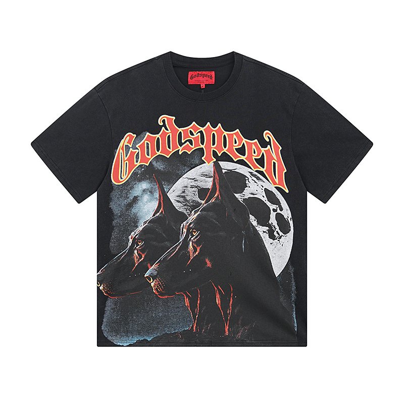Godspeed Dog & Moon Graphic Washed T-Shirt