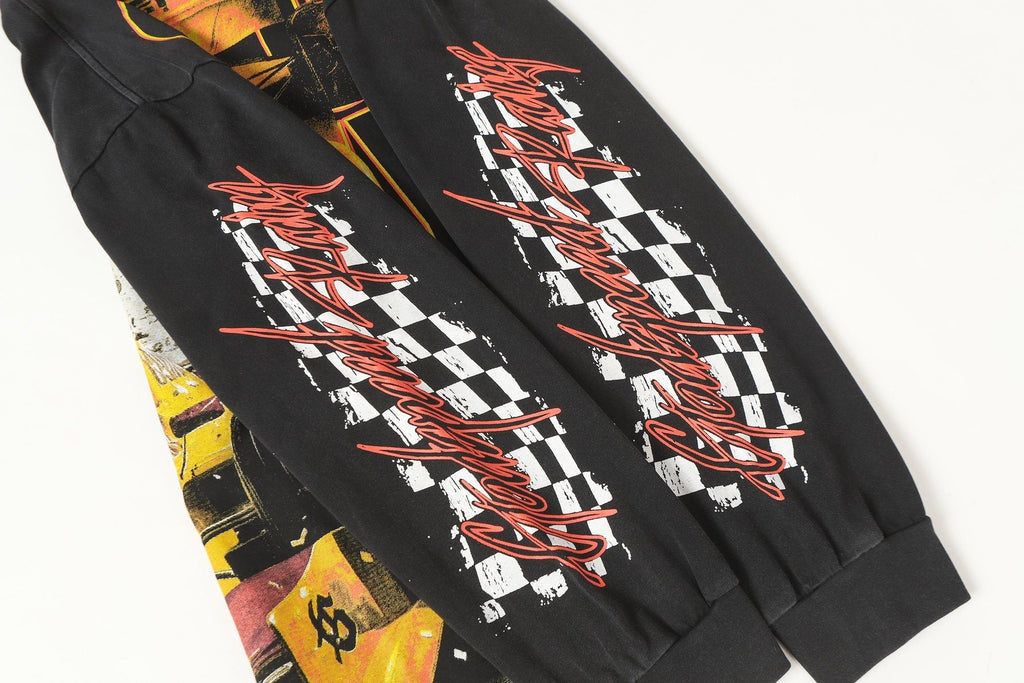 Godspeed Washed Black Racing Graphic Long-Sleeve T-Shirt