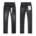Purple Brand Washed Black Embroidered Jeans