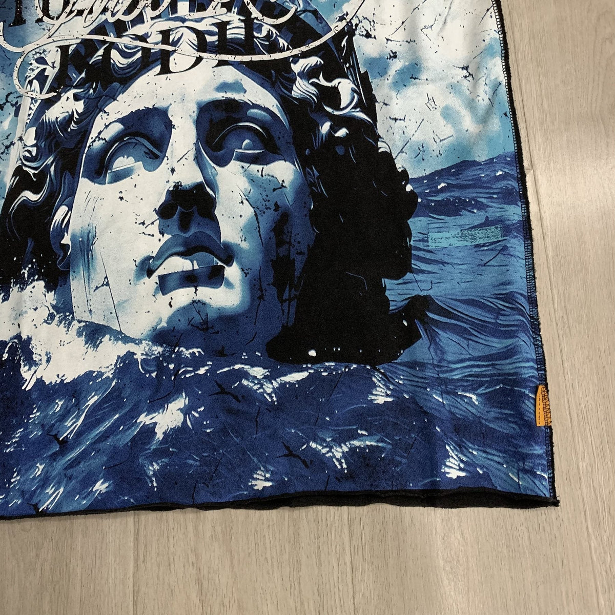 FIRST ROW Distressed Rhinestone Graphic T-Shirt