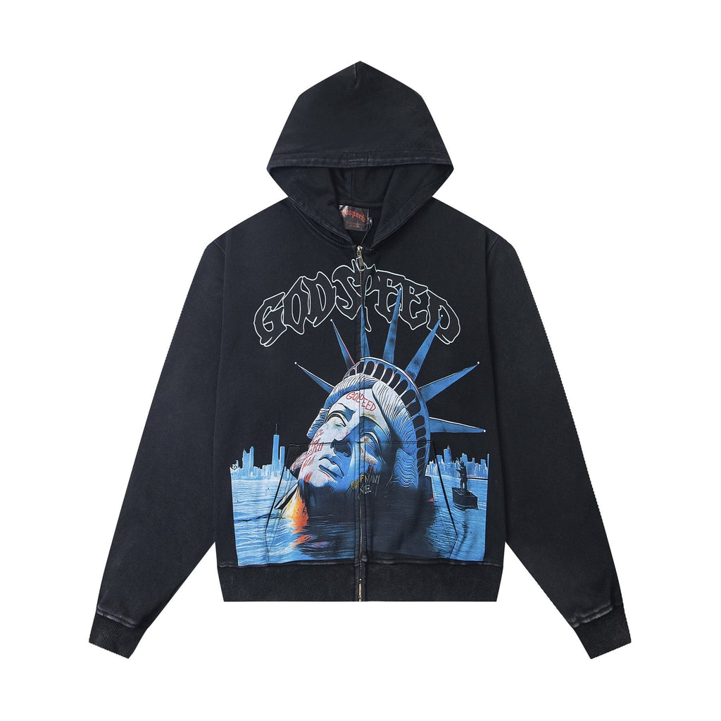 Godspeed Statue of Liberty Sun-Eye Zip Hoodie