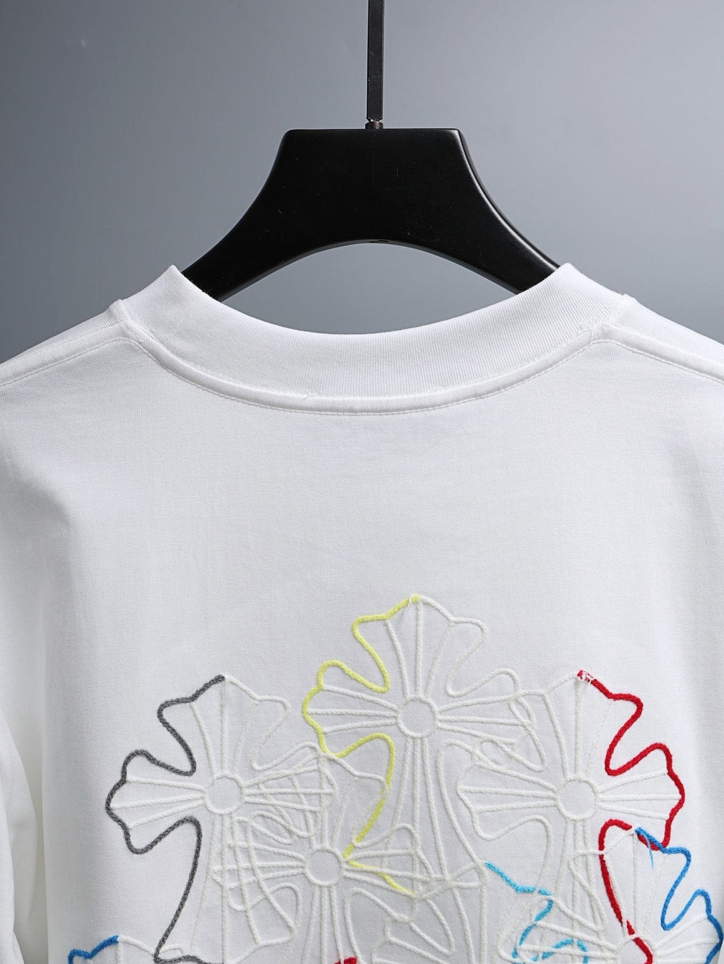 Chrome Hearts Floral Cross Embroidered T-Shirt