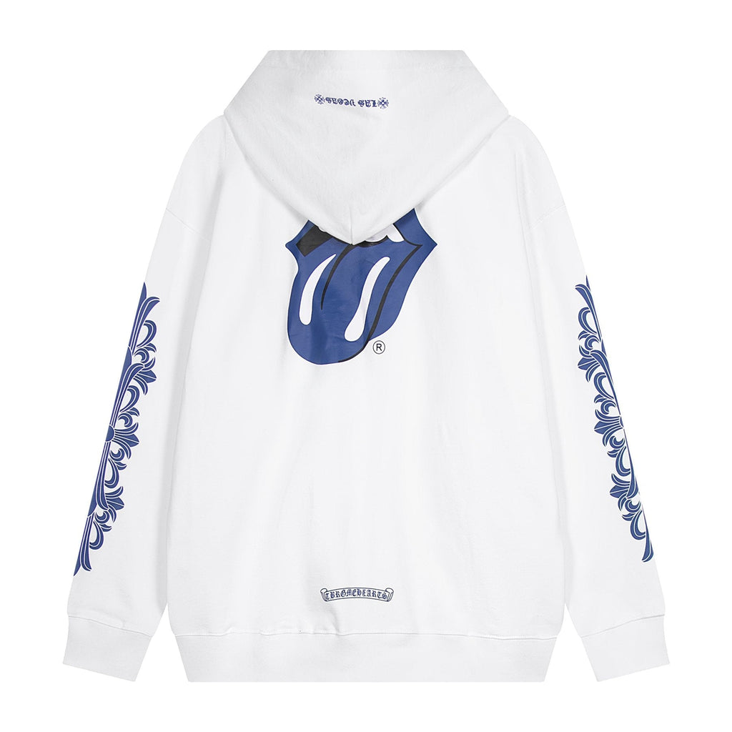 Chrome Hearts Blue Sleeve Graphic Zip Hoodie