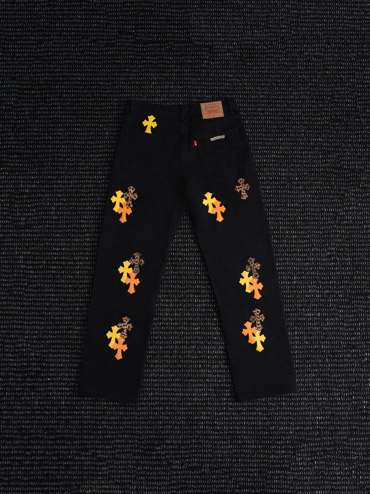 Chrome Hearts Cross Graphic Black Jeans