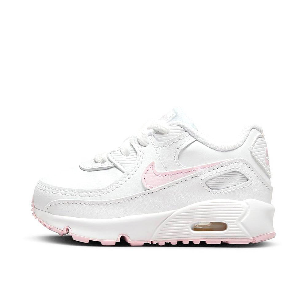 Toddler's Nike Air Max 90 LTR White/Pink Foam-White-White (CD6868 121)