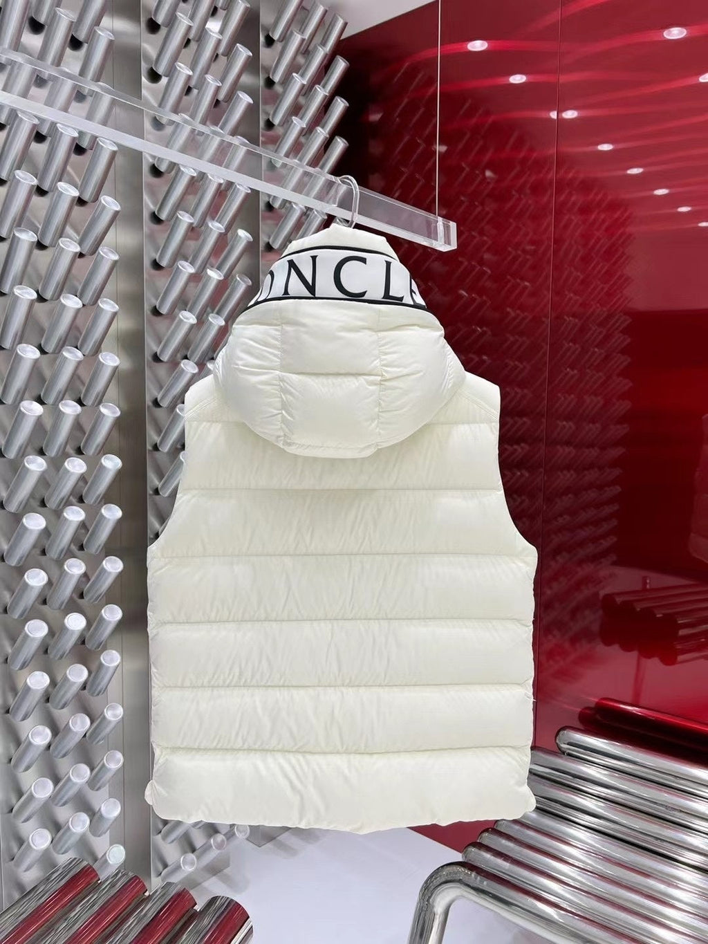 Canada Goose White Down Jacket with Black Contrast Trim