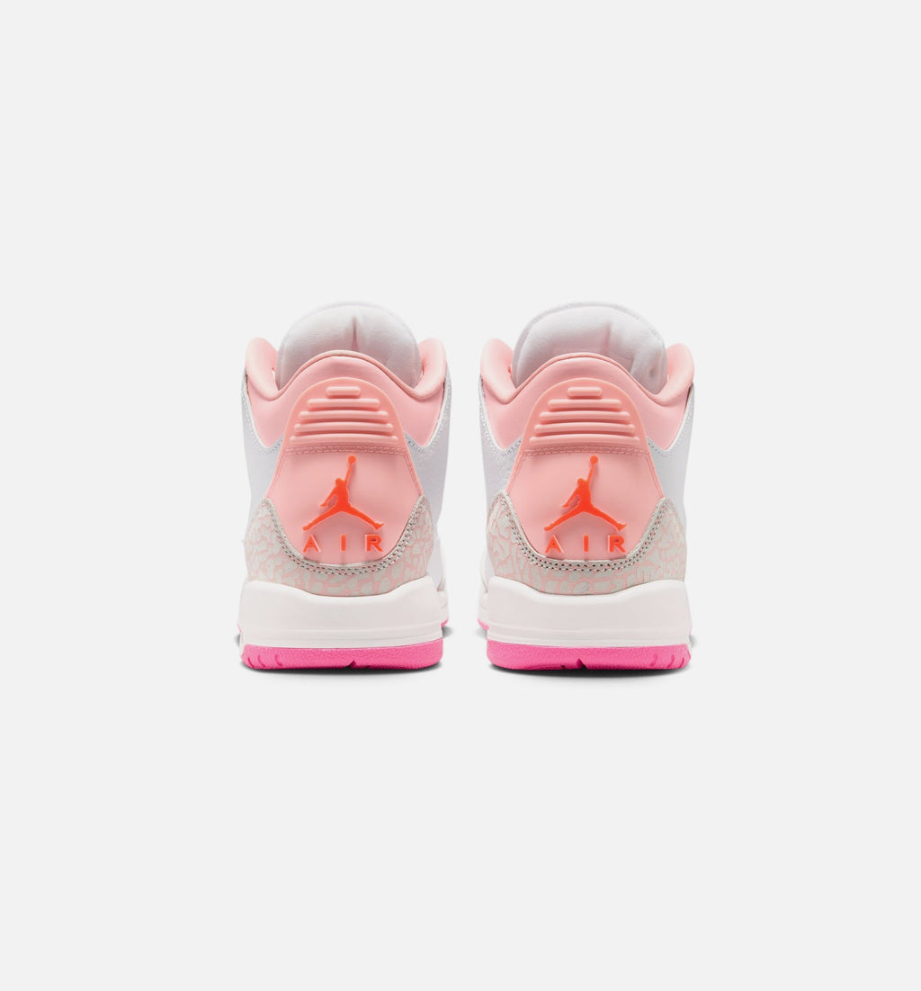 Air Jordan 3 Retro Spring Flowers Grade School Shoes - Pearl Pink Pink Bloom Pink Glow Hyper Orange
