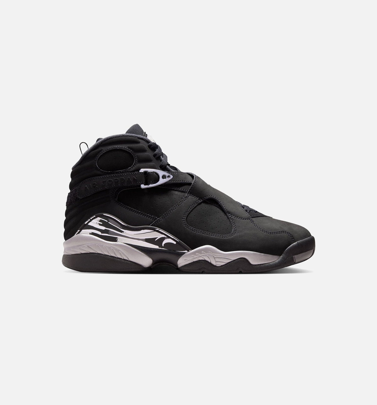 Air Jordan 8 Retro Chrome Black And Light Graphite Men's Lifestyle Shoes - Black/White/Light Graphite