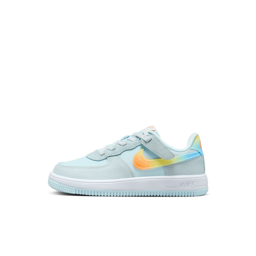 Little Kid's Nike Force 1 Low EasyOn Glacier Bl/Total Orng (HF4783 474)