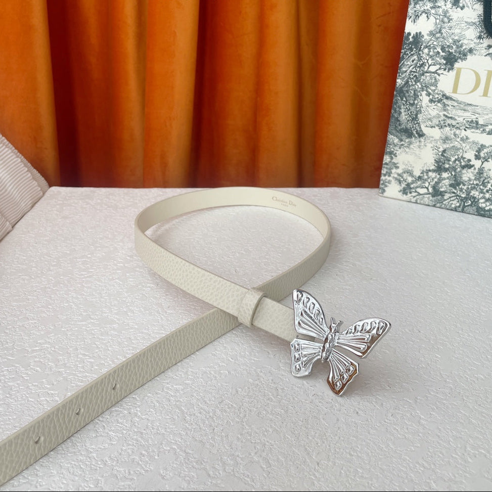 DIOR 25S BELT 20 MM IN CREAM WHITE CALFSKIN 571775