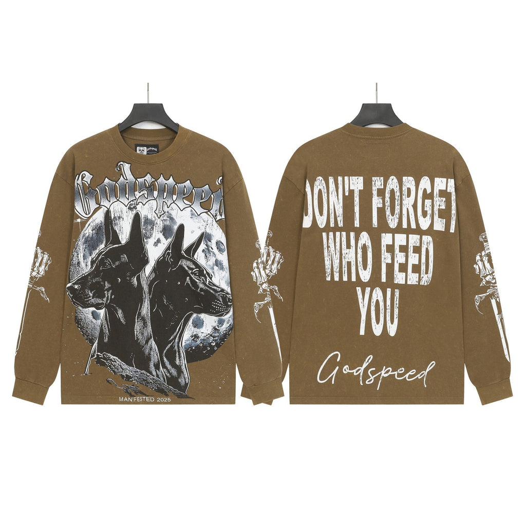Godspeed Dog Moon Graphic Long-Sleeve T-Shirt