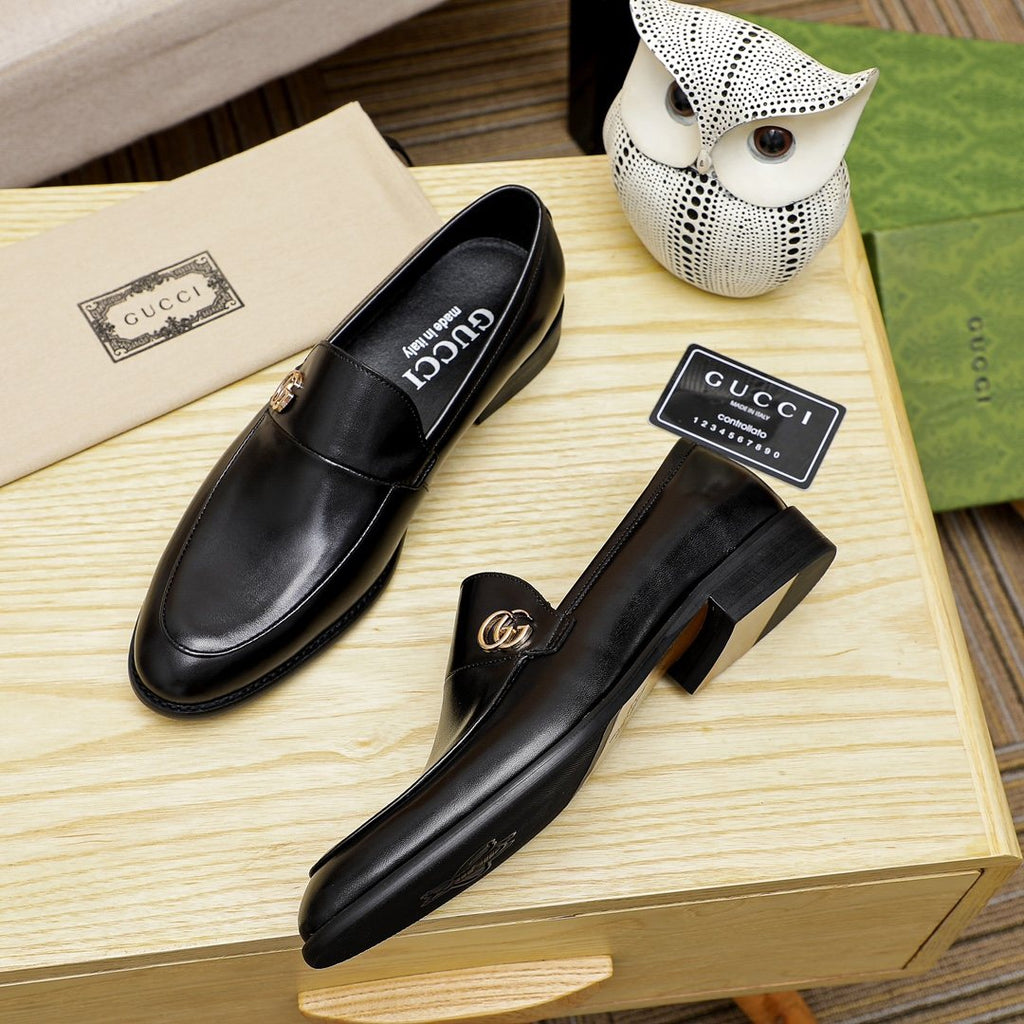 Gucci Black Double-G Slip-On Loafers