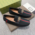 Gucci Black Stripe Driving Shoes