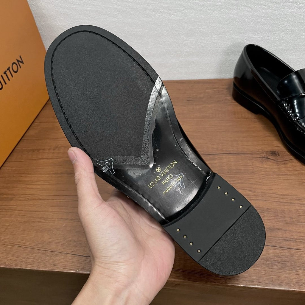 Louis Vuitton Black Logo Buckle Loafers