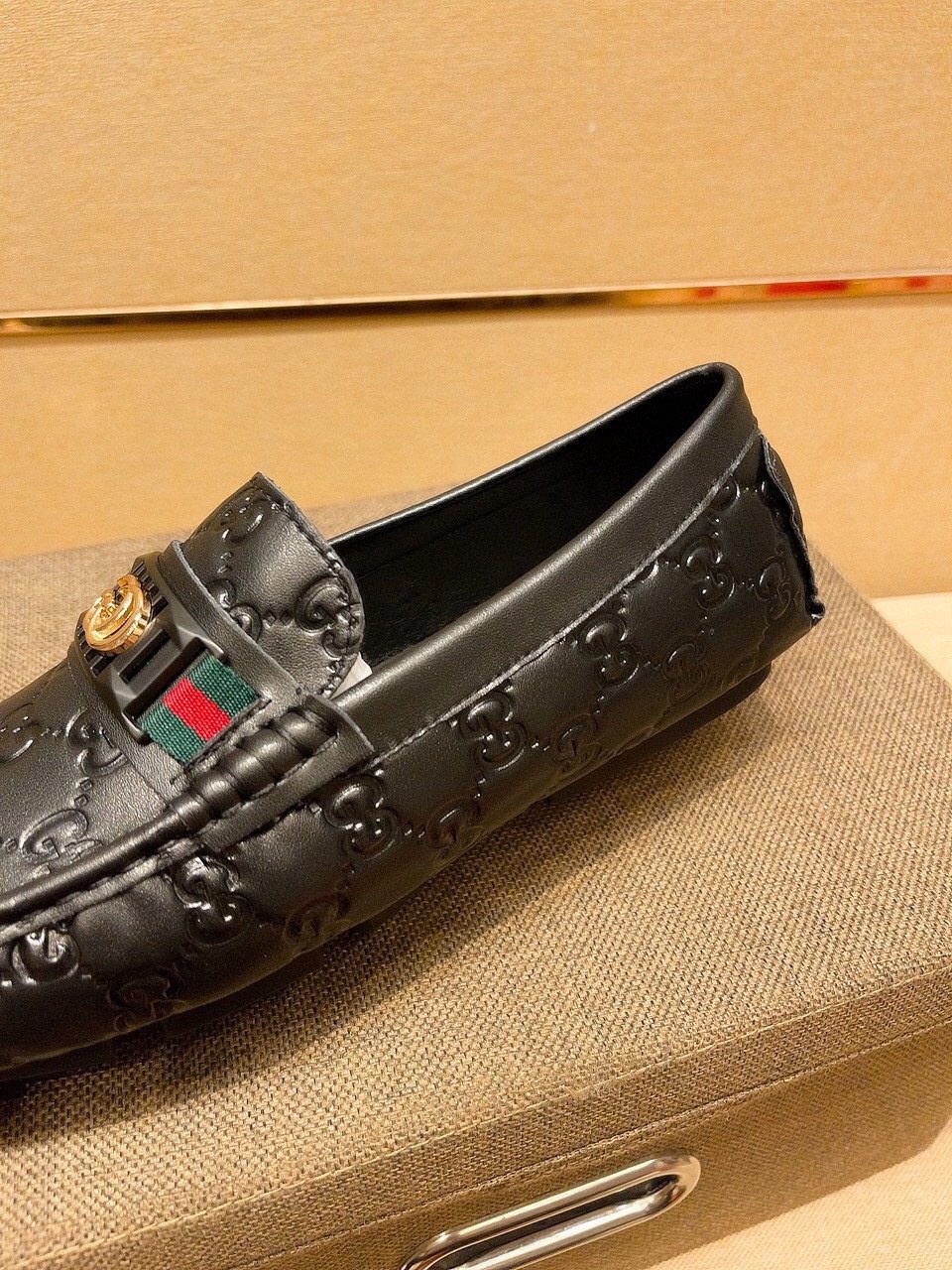 Gucci Black Embossed Loafers