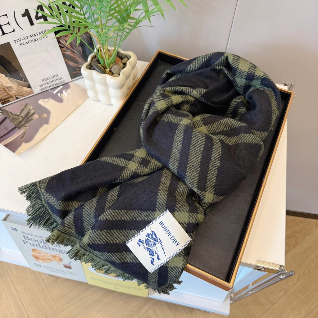 Burberry Plaid Fringed Scarf