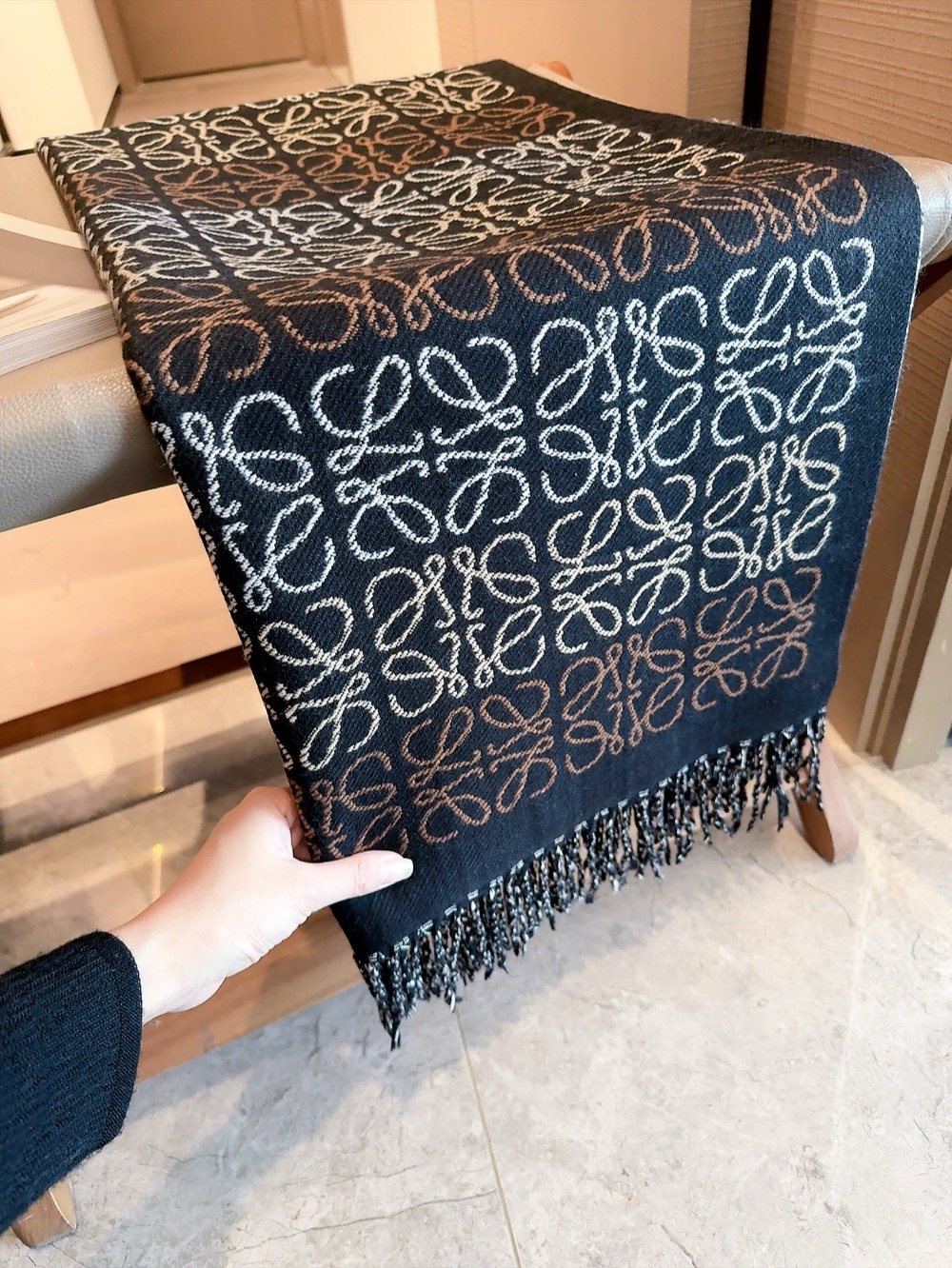 Patterned Fringe Scarf