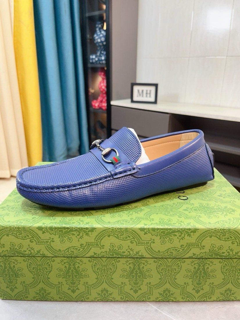 Gucci Men's Perforated Metal Hardware Loafers